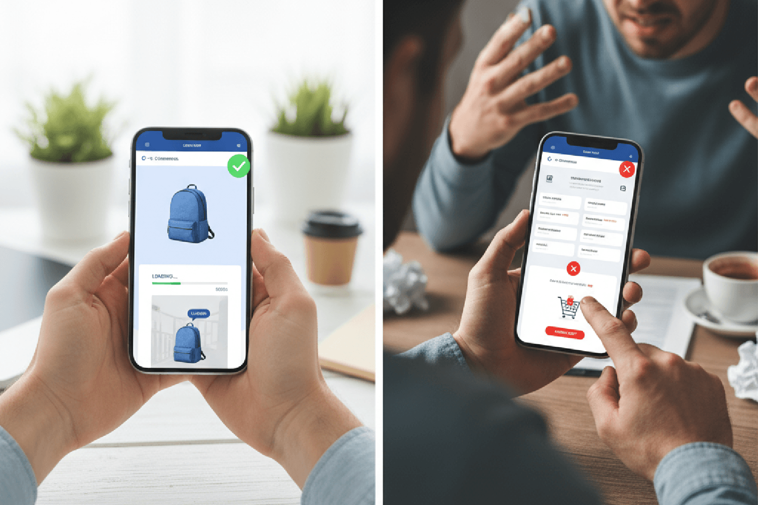 Gráfico comparando a velocidade de um e-commerce com a experiência do usuário, ilustrando a importância da otimização da jornada de compra.