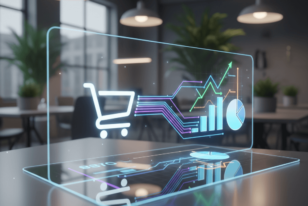 Visualização de um painel de dados mostrando o trackeamento de conversões de um e-commerce.