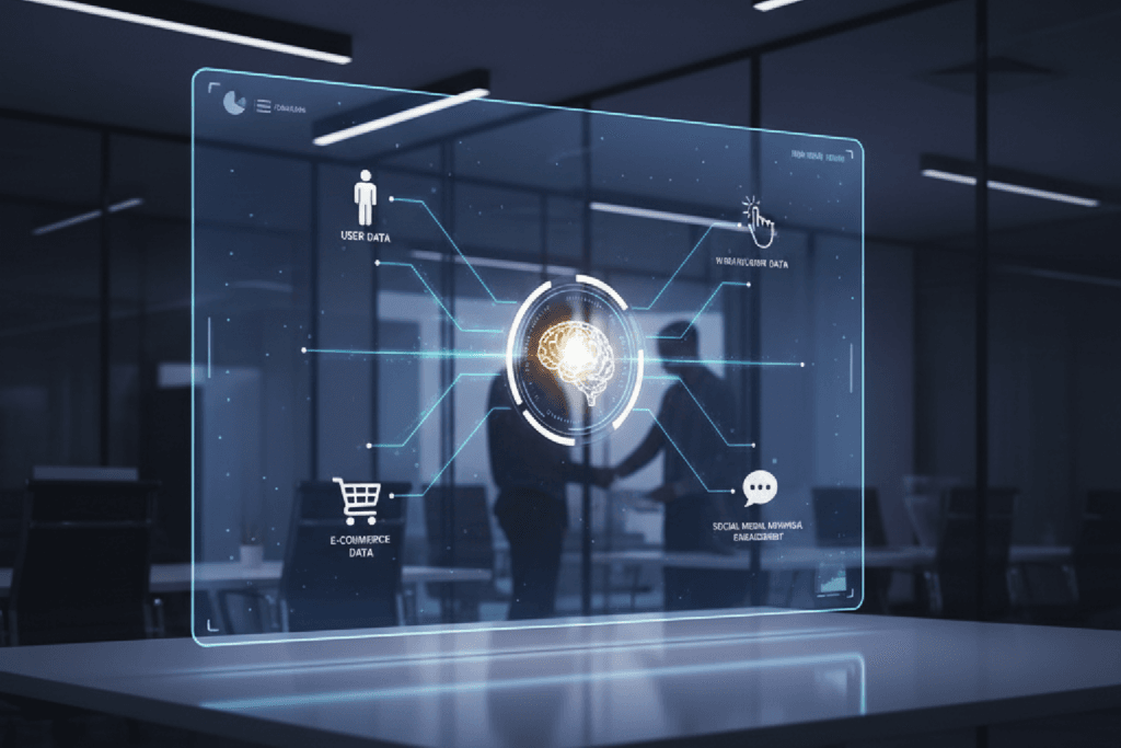 Dashboard de inteligência de mercado mostrando dados primários sendo centralizados em um CRM.