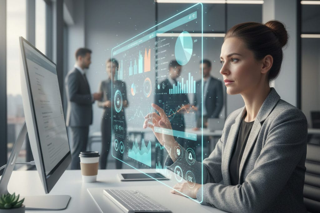 Gestor de tráfego usando uma interface de IA como copiloto para analisar dados de campanhas e otimizar o lucro.